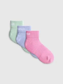Viertellange Crew-Socken mit hohem Baumwollanteil, 3er-Pack