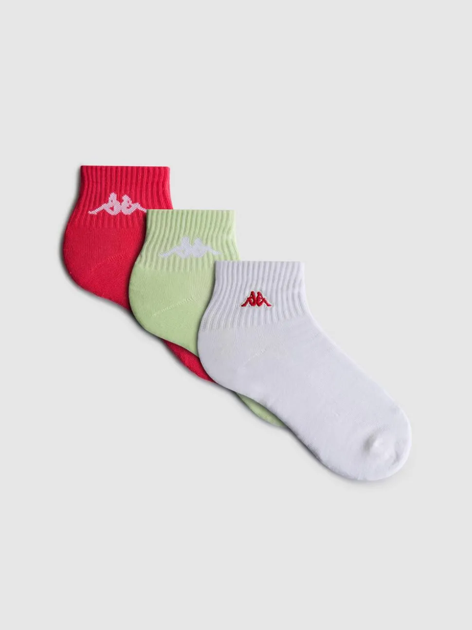 Viertellange „Kappa“ Crew-Socken mit hohem Baumwollanteil, 3er-Pack