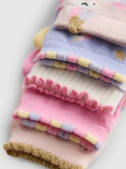 Viertellange Socken mit Einhorn-Grafik, 5er-Pack