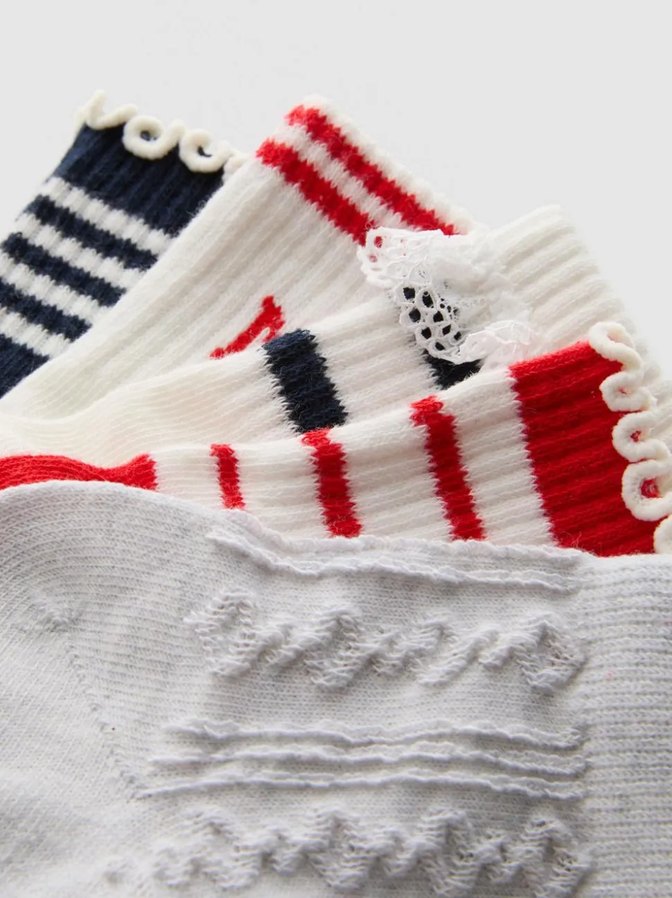 Viertellange Socken mit verschiedenen Designs, 5er-Pack