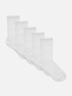 Weiße Crew-Socken, 5er-Pack