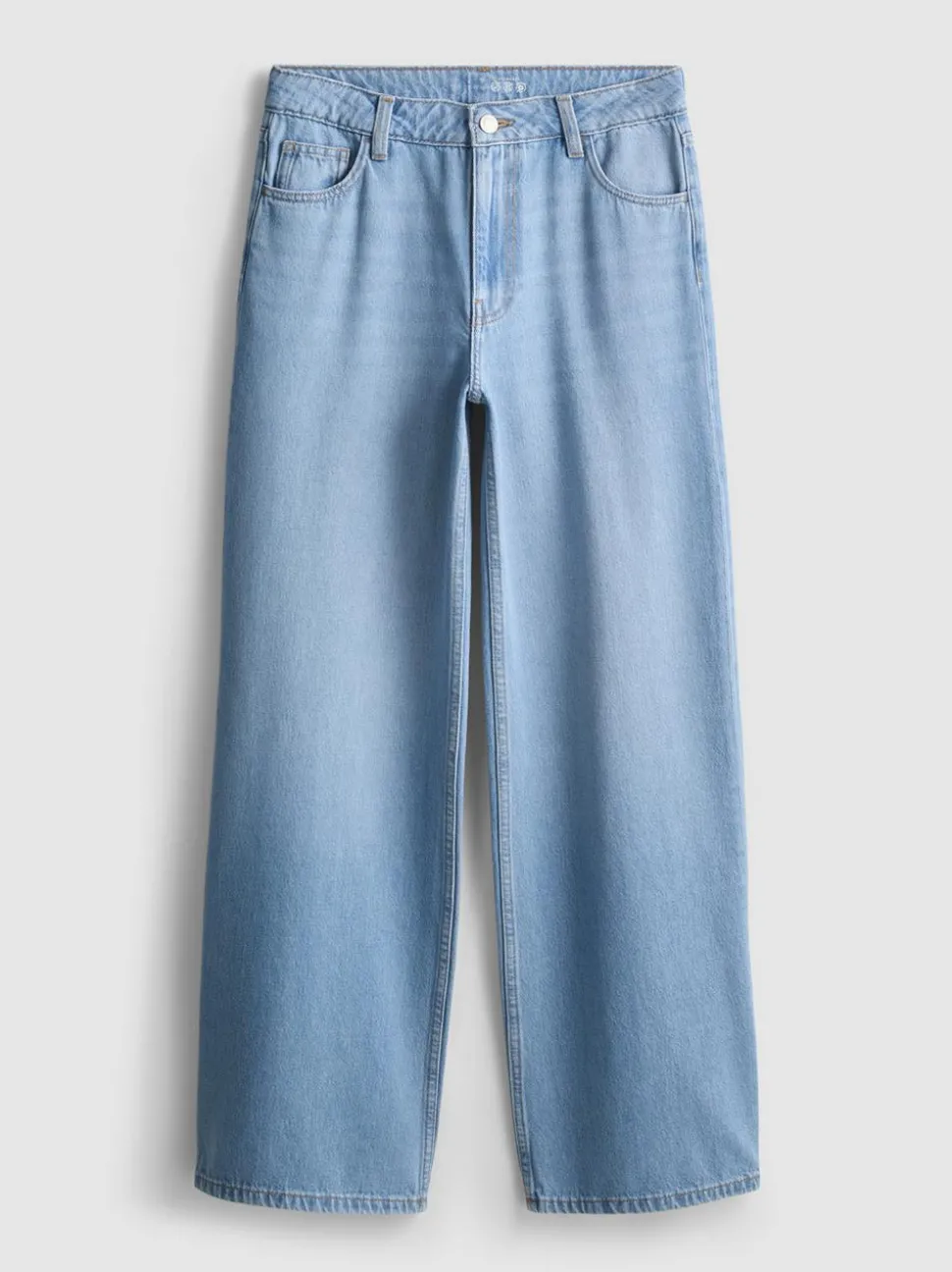 Weite Baumwoll-Jeans mit mittlerer Leibhöhe