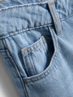 Weite Baumwoll-Jeans mit mittlerer Leibhöhe
