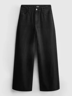 Weite Baumwoll-Jeans mit mittlerer Leibhöhe