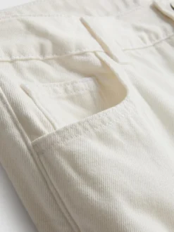 Weite Baumwoll-Jeans mit mittlerer Leibhöhe
