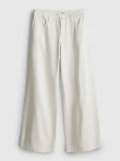 Weite Baumwoll-Jeans mit mittlerer Leibhöhe