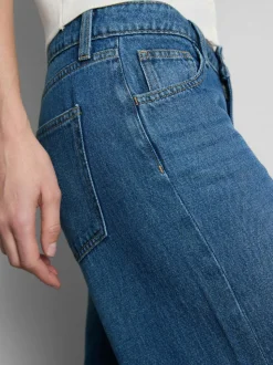 Weite Baumwoll-Jeans mit mittlerer Leibhöhe