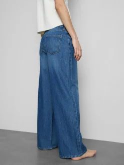 Weite Baumwoll-Jeans mit mittlerer Leibhöhe