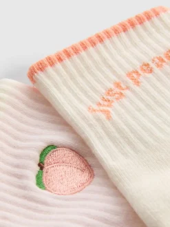 Yoga-Crew-Socken mit Pfirsichmotiv, 2er-Pack