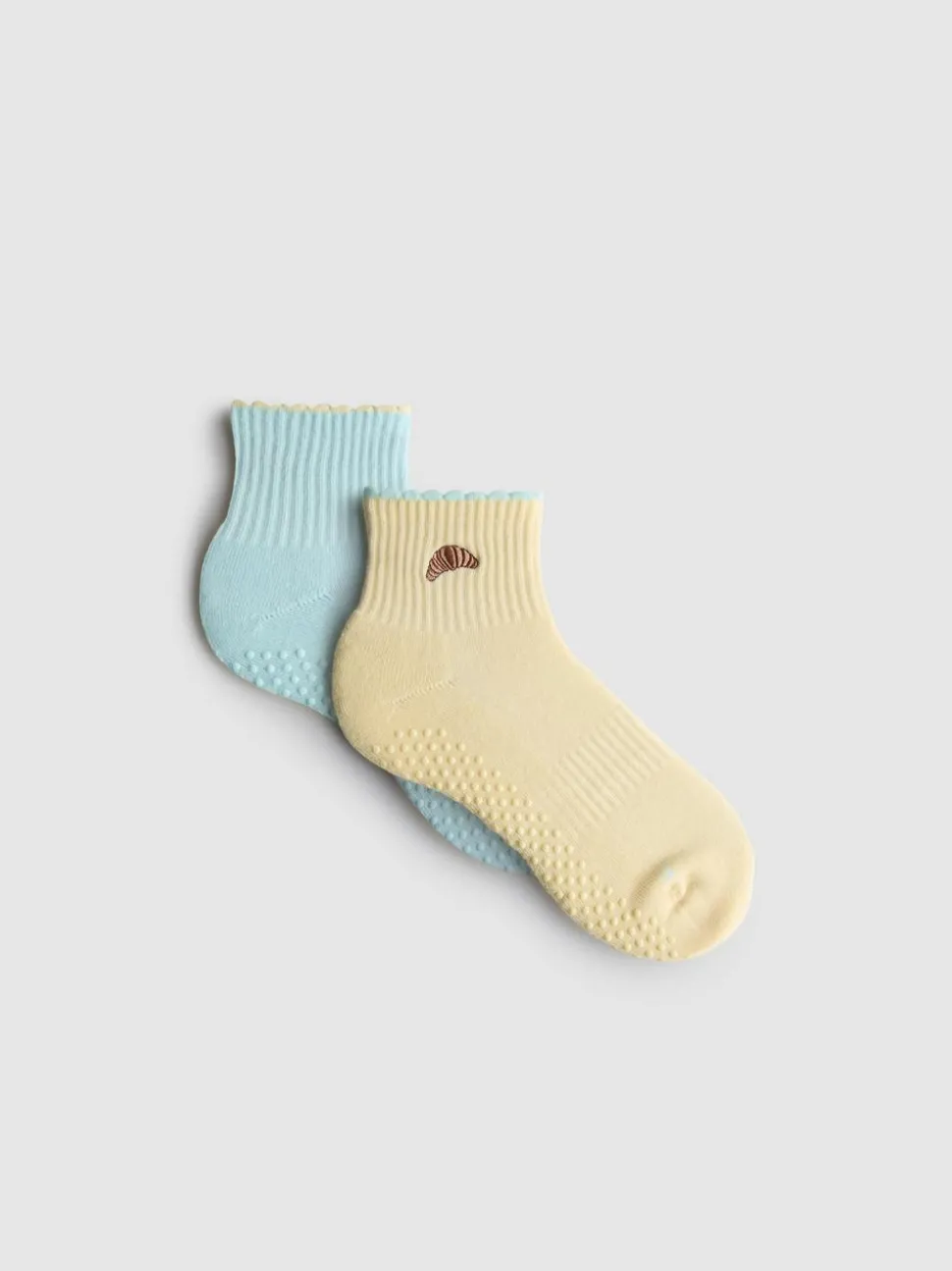 Yogasocken mit Croissantmotiv, 2er-Pack