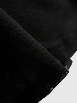 Zweilagiges Netzstoff-Top mit Drapierung