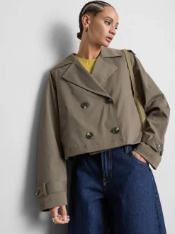 Zweireihiger, gerade geschnittener Trenchcoat