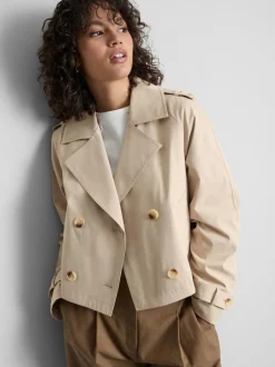 Zweireihiger, gerade geschnittener Trenchcoat