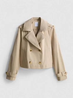 Zweireihiger, gerade geschnittener Trenchcoat
